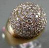 ESTATE LARGE 2.75CT PINK DIAMOND 18K ROSE GOLD 3D ROUND DOME SHAPE FUN LOVE RING