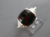 LARGE 4.46CT DIAMOND & AAA GARNET 14KT WHITE GOLD CUSHION & ROUND BEZEL FUN RING