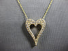 ESTATE .64CT DIAMOND 14KT YELLOW GOLD 3D ROUND CLASSIC OPEN HEART LOVE NECKLACE