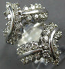ESTATE LARGE 1.47CT DIAMOND 14KT WHITE GOLD 3D MULTI ROW DOUBLE V INSERT RING