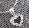 ESTATE SMALL .10CT DIAMOND 14KT WHITE GOLD 3D OPEN HEART LOVE FLOATING PENDANT