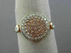 ESTATE WIDE .52CT WHITE & PINK DIAMOND 18KT WHITE & ROSE GOLD 3D ROUND LOVE RING