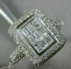 ESTATE WIDE 1.36CT DIAMOND 14KT WHITE GOLD RECTANGULAR INVISIBLE ENGAGEMENT RING