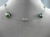 ESTATE .14CT DIAMOND 14K WHITE GOLD FILIGREE TAHITIAN PEARL BY THE YARD NECKLACE