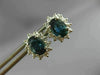 ESTATE 2.36CT DIAMOND & AAA SAPPHIRE 14KT WHITE GOLD FLOWER STUD EARRINGS #26438