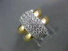 ESTATE LARGE .84CT DIAMOND 18KT 3D 2 TONE GOLD RECTANGULAR PAVE DOUBLE FUN RING