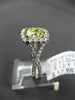 ESTATE 1.65CT GIA FANCY YELLOW DIAMOND 18K TWO TONE GOLD 3D HALO ENGAGEMENT RING