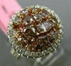 ESTATE LARGE 2.91CT MULTI COLOR DIAMOND 18KT 2 TONE GOLD MULTI SHAPE ROUND RING