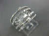 ESTATE WIDE .86CT DIAMOND 18KT WHITE GOLD OPEN MULTI ROW SEMI ETERNITY FUN RING