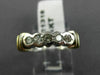 ESTATE .4CT DIAMOND 14K TWO TONE GOLD SEMI BEZEL WEDDING ANNIVERSARY RING #21318