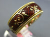 BROWN ENAMEL 18KT YELLOW GOLD MULTI LEAF ETERNITY COMFORT FIT ANNIVERSARY RING