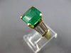 LARGE 3.52CT DIAMOND & AAA EMERALD 18K YELLOW GOLD SQUARE ENGAGEMENT RING #28038