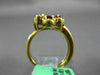 ESTATE LARGE .46CT DIAMOND & AAA RUBY 18K YELLOW GOLD 3D FLOWER ANNIVERSARY RING