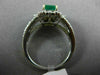 WIDE 1.35CT DIAMOND & AAA EMERALD 14K TWO TONE GOLD SQUARE HALO ENGAGEMENT RING