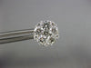ESTATE LARGE 1.64CT DIAMOND 18KT WHITE GOLD 3D CLUSTER INVISIBLE STUD EARRINGS