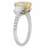GIA CERTIFIED 3.98CT WHITE & FANCY YELLOW DIAMOND 18K 2TONE GOLD ENGAGEMENT RING