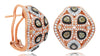 LARGE 2.40CT WHITE & FANCY YELLOW DIAMOND 14KT WHITE BLACK & ROSE GOLD EARRINGS