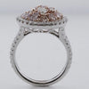 2.54CT WHITE & PINK DIAMOND 18K WHITE & ROSE GOLD MULTI SHAPE CIRCULAR LOVE RING