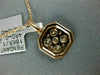 ESTATE LARGE .74CT DIAMOND 18K ROSE GOLD 3D SQUARE OCTAGON CLUSTER HALO PENDANT