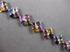 EXTRA LARGE 35.39CT DIAMOND & AAA MULTI COLOR SAPPHIRE 18KT WHITE GOLD BRACELET