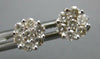 ESTATE .50CT DIAMOND 14KT 2 TONE GOLD 3D CLASSIC FLOWER INVISIBLE STUD EARRINGS