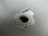 ESTATE WIDE 2.75CT WHITE & OVAL BLACK DIAMOND 14KT WHITE GOLD 3D ENGAGEMENT RING