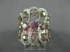 EXTRA LARGE 3.15CT WHITE & PINK DIAMOND 18K WHITE & ROSE GOLD ANNIVERSARY RING