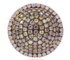 LARGE 2.65CT MULTI COLOR DIAMOND 18KT ROSE GOLD 3D CIRCULAR DOME SHAPE FUN RING