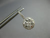 1.35CT DIAMOND 14KT WHITE GOLD 3D CLUSTER FLOWER HALO LEVERBACK HANGING EARRINGS
