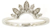 ESTATE .16CT DIAMOND 14KT WHITE GOLD 3D ROUND FILIGREE V SHAPE ANNIVERSARY RING