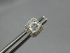 ESTATE .50CT DIAMOND 14K WHITE GOLD 3D CLASSIC ROUND SQUARE HALO STUD EARRINGS