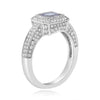 1.58CT DIAMOND & AAA PINK AMETHYST 14KT WHITE GOLD CUSHION CUT & ROUND HALO RING
