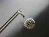 LARGE .61CT DIAMOND & AAA SAPPHIRE 14KT WHITE GOLD ROUND FLORAL HANGING EARRINGS