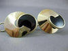 ESTATE LARGE 14KT YELLOW GOLD SWIRL AAA BLACK ONYX CLIP ON EARRINGS #22548