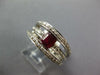WIDE 1.94CT DIAMOND & AAA RUBY 18KT WHITE GOLD EMERALD CUT FRIENDSHIP LOVE RING