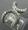 ESTATE WIDE .64CT DIAMOND 14KT WHITE GOLD 3D OPEN HUGS & KISSES FUN LOVE RING