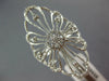 ESTATE LARGE .36CT DIAMOND 14KT WHITE GOLD 3D FLOWER OPEN FILIGREE FUN RING