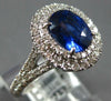 WIDE 2.66CT DIAMOND & AAA SAPPHIRE 18KT WHITE GOLD OVAL FILIGREE ENGAGEMENT RING