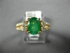 ESTATE 1.75CT DIAMOND & AAA OVAL CUT EMERALD 14KT ROSE GOLD 3D ENGAGEMENT RING