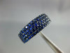 ESTATE WIDE 1.64CT AAA SAPPHIRE 18KT WHITE GOLD 3D MULTI ROW ANNIVERSARY RING