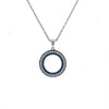.95CT DIAMOND & AAA SAPPHIRE 18KT WHITE GOLD 3D CRICLE OF LIFE FLOATING PENDANT