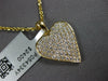 ESTATE .75CT DIAMOND 18K YELLOW GOLD 3D CLASSIC HEART PAVE FLOATING LOVE PENDANT