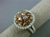ESTATE LARGE 2.91CT MULTI COLOR DIAMOND 18KT 2 TONE GOLD MULTI SHAPE ROUND RING