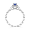 .70CT DIAMOND & AAA SAPPHIRE 14KT WHITE GOLD OVAL HALO ETERNITY ENGAGEMENT RING