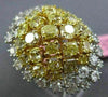 ESTATE EXTRA LARGE 7.41CT WHITE & INTENSE YELLOW DIAMOND 18K 2 TONE GOLD 3D RING