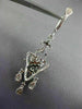 LARGE .33CT DIAMOND 14KT WHITE GOLD OPEN FILIGREE LEVER BACK CHANDELIER EARRINGS