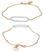 .39CT DIAMOND 14K WHITE & ROSE GOLD 3D BY THE YARD OPEN OVAL ADJUSTABLE BRACELET
