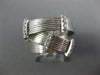 ESTATE LARGE .31CT DIAMOND 18KT WHITE GOLD 3D MULTI ROW CRISS CROSS FUN RING