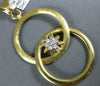 ESTATE LARGE .19CT DIAMOND 18K YELLOW GOLD FLOWER CIRCULAR LOVE KNOT FUN PENDANT