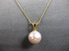 ESTATE AAA PINK SOUTH SEA PEARL 14KT YELLOW GOLD 3D SOLITARE FLOATING PENDANT